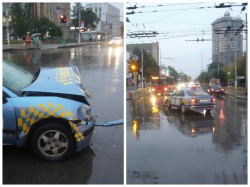В Кирове «Мерседес» врезался в такси: пострадали три человека