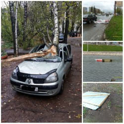 Ураган в Кирове: разбитые машины, снесенные остановки и другие последствия сильнейшего ветра