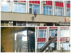 В Кирове спасатели ловили прыгающих из окон городской администрации людей