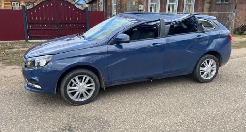 В Кировской области дерево упало на двигающийся автомобиль