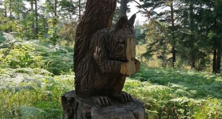 В Кировской области вандалы испортили фигуры, вырезанные из поваленных деревьев