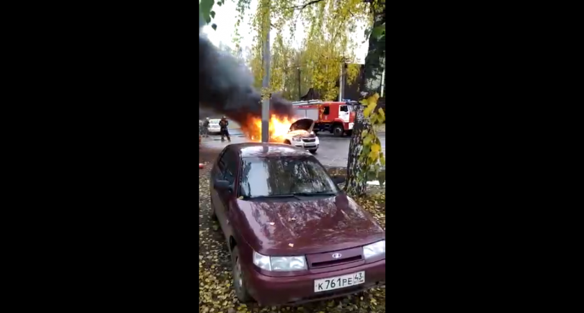В Кирове во время движения загорелась Škoda Yeti 