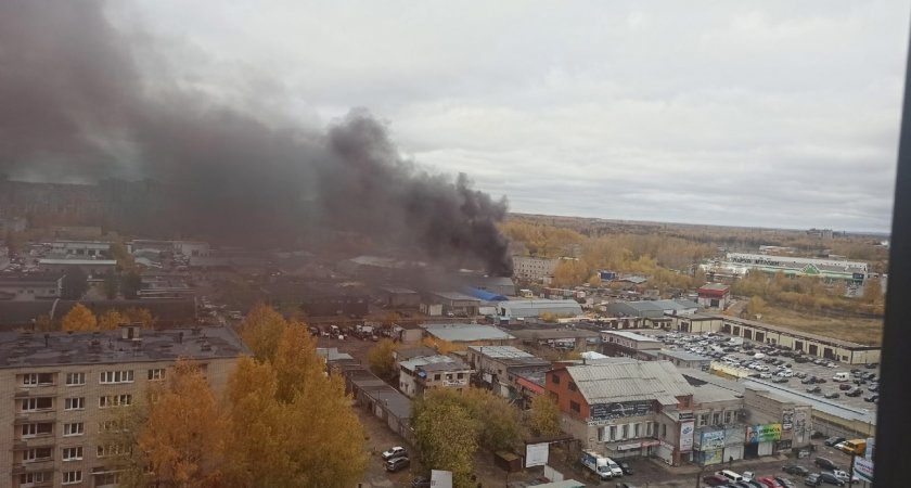 В юго-западном районе Кирова произошел сильный пожар
