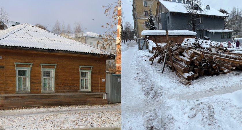 В историческом центре Кирова сносят старинный деревянный дом