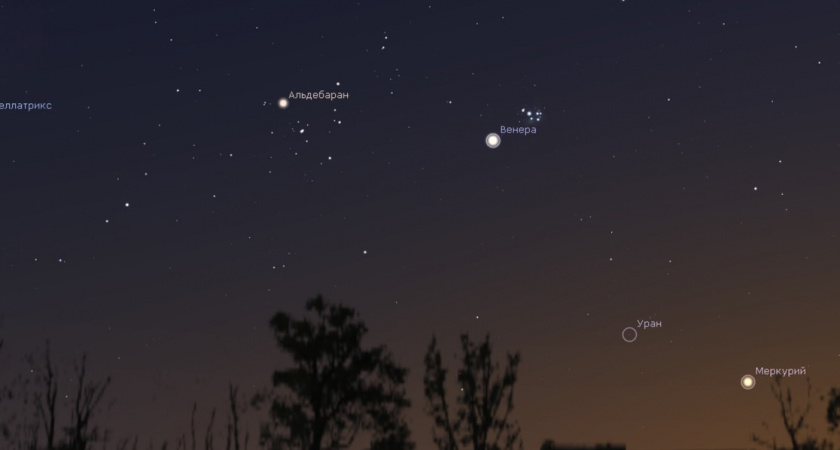 Жители Кировской области увидят сближение Венеры со звездным скоплением Плеяды