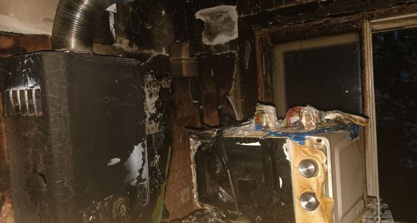 Квартиру в Лянгасово охватил огонь из-за неисправной микроволновки