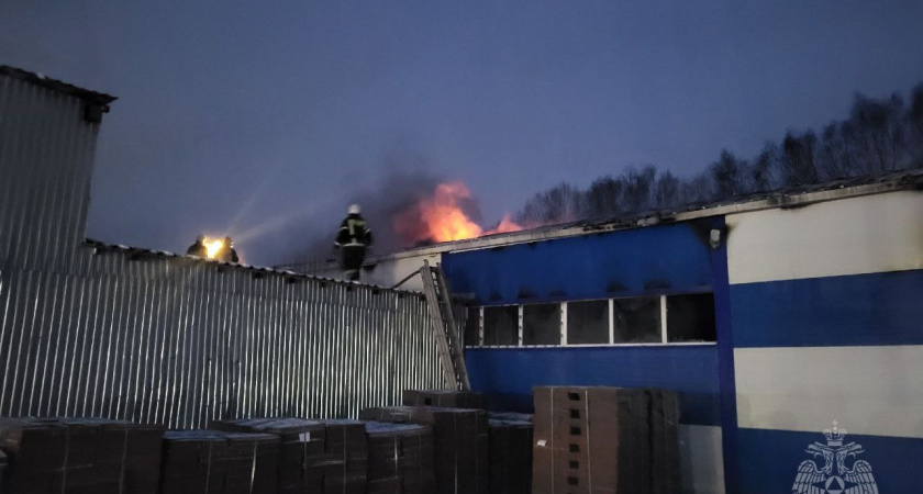 В Пасегово вспыхнуло производственно-складское здание