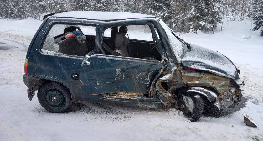 На трассе в Кировской области водитель иномарки выехал на встречку и спровоцировал ДТП: пострадала женщина