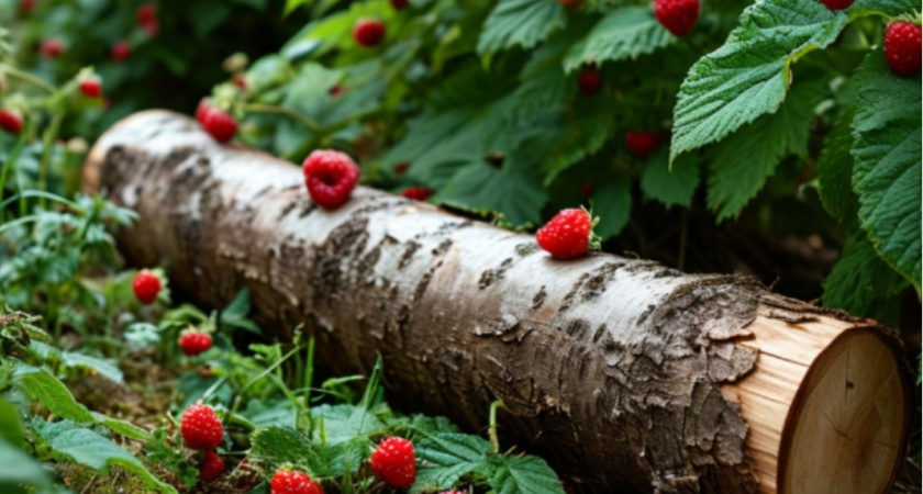 Полено кладу для малины: кусты не разрастаются по участку, а урожай собираю ведрами