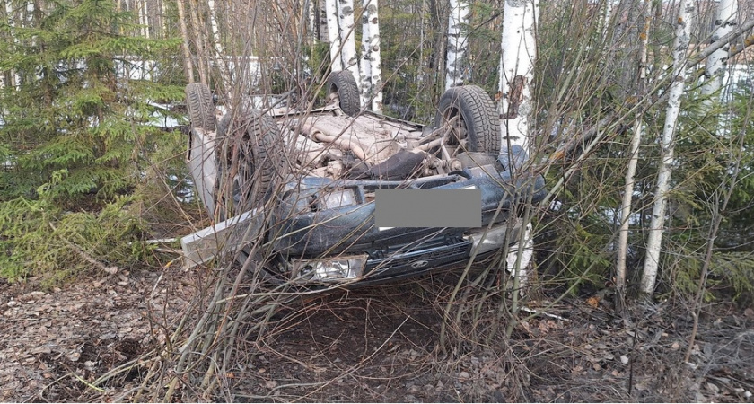 В Орловском районе перевернулся автомобиль: пострадали водитель и 2-летняя девочка