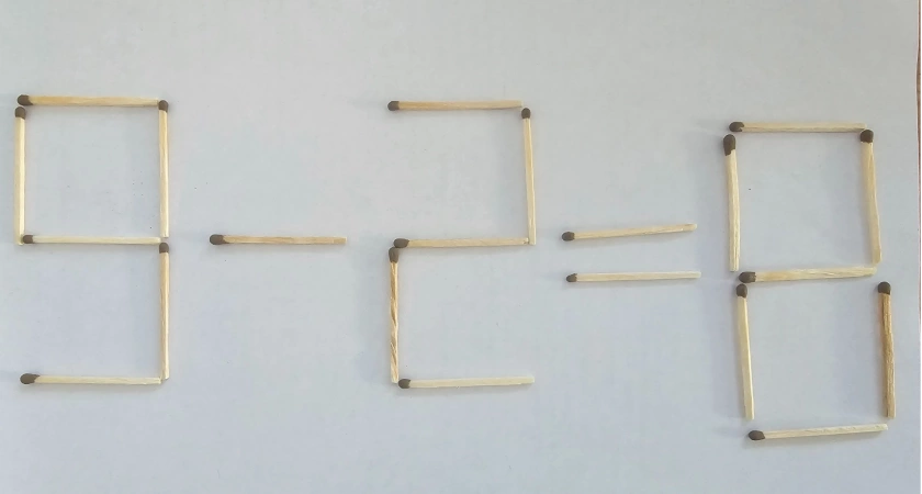 Это трудно, но выполнимо — постарайтесь решить в голове пример со спичками "9-2=8". Решите это за 12 секунд, станете гением математики