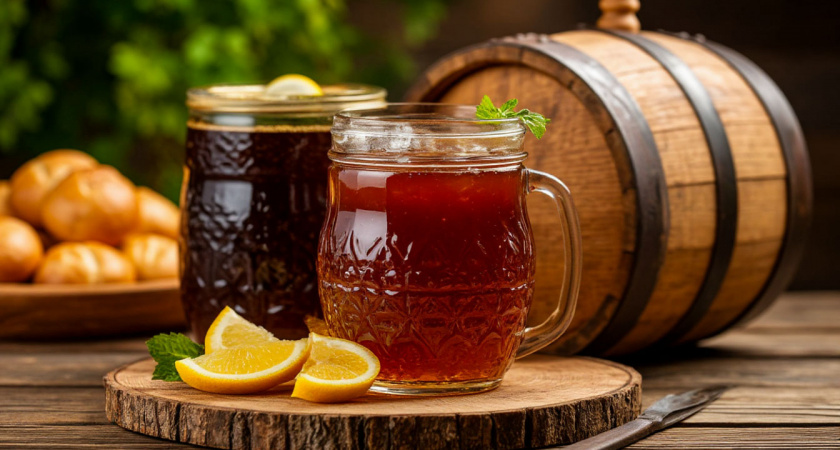 Летом всегда делаю свой квас "как из бочки" - получается намного вкуснее магазинного: вот простой рецепт