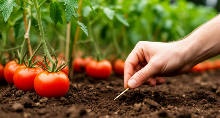 Вставляю зубочистку в землю – и томаты сами скажут, когда их полить: секрет, который спасет от засухи