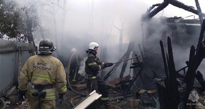 При пожаре под Кировом спасатели вытащили из огня человека, кошку и трех собак