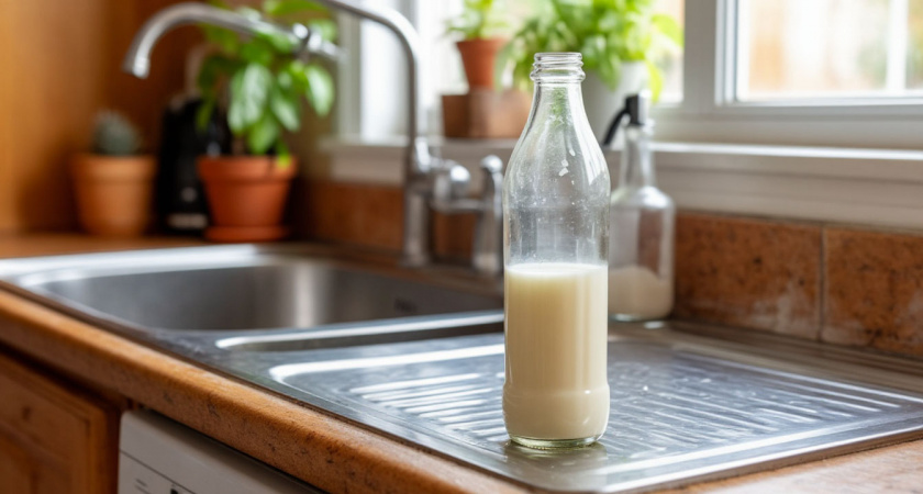 Засунула бутылку от молока в слив раковины - и не могу нарадоваться результату: вот зачем это сделала 