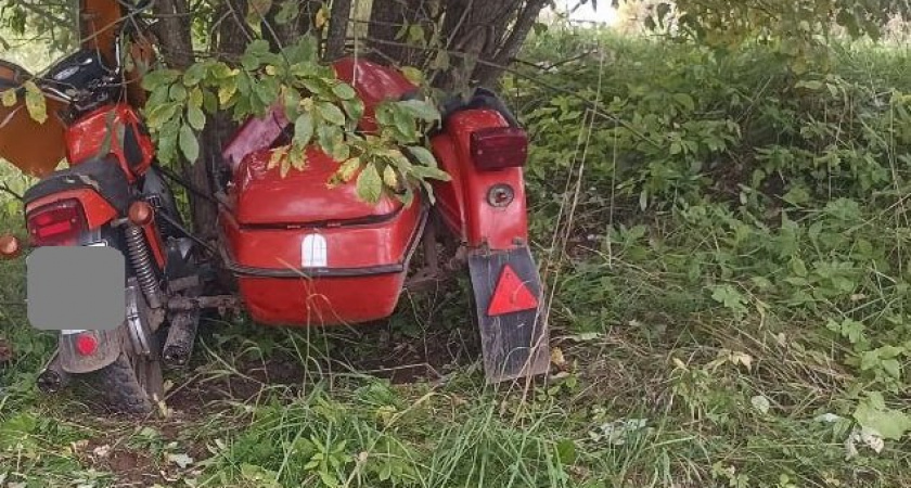 В Свечинском районе мотоцикл влетел в дерево, двое травмированы