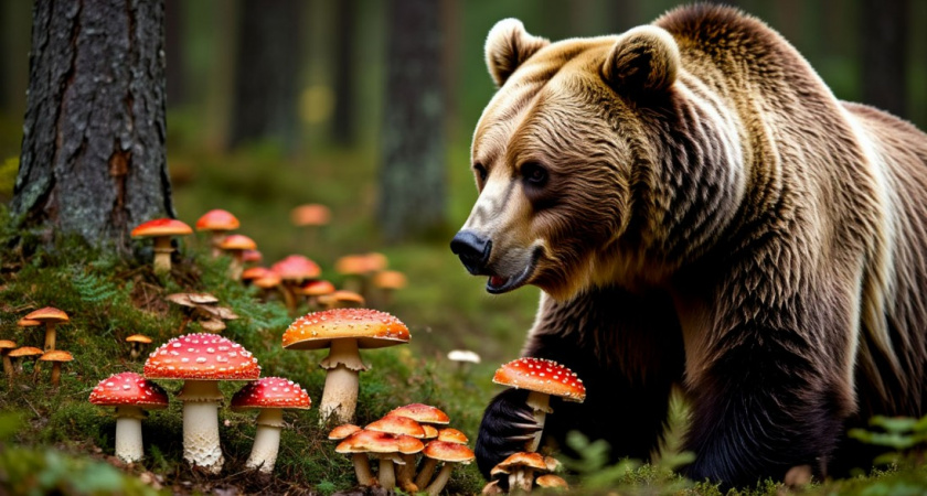 Какие грибы ест медведь, а от каких убегает прочь - опасный конкурент для любителей "тихой охоты"