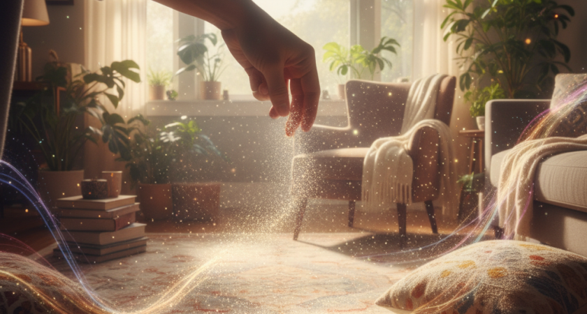 На освежители копеечку не трачу - посыпаю мебель и ковры "магической пыльцой" - и весь дом благоухает 