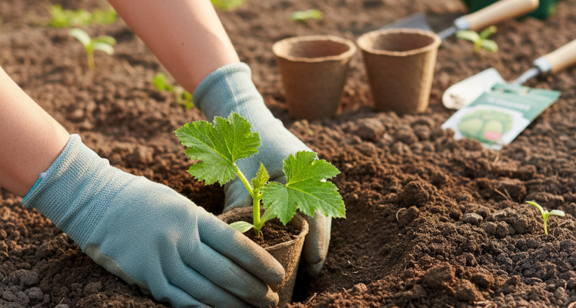 Высаживаю кабачки в ноябре под зиму - весной всходят без проблем и танцев с бубном. Идеально для ленивых огородников