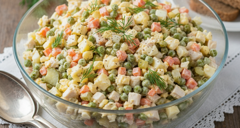 Улучшила советский рецепт "Оливье" - гости сметают кастрюлями и просят добавки