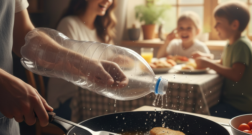 Надеваю бутылку на руку и радуюсь своей находчивости: дома смеются, а результат - потрясающий