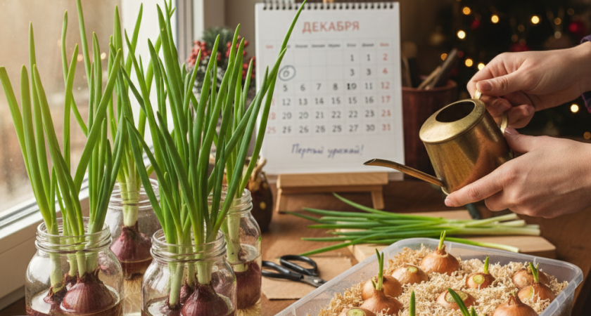 Выращиваю зеленый лук к новогоднему столу дома: 2 простых способа получить зелень за 6 дней - сочные перья лезут без остановки