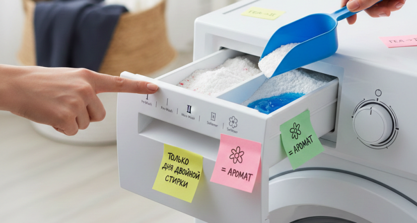 Почему вещи перестали отстирываться? Большинство хозяек насыпают порошок не туда - не повторяйте таких ошибок