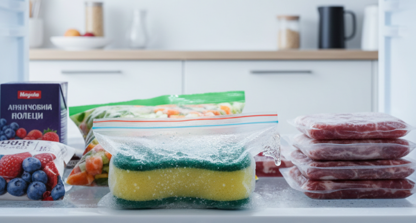 Положила кухонную губку в морозилку и обомлела: теперь делаю так постоянно - делюсь результатом