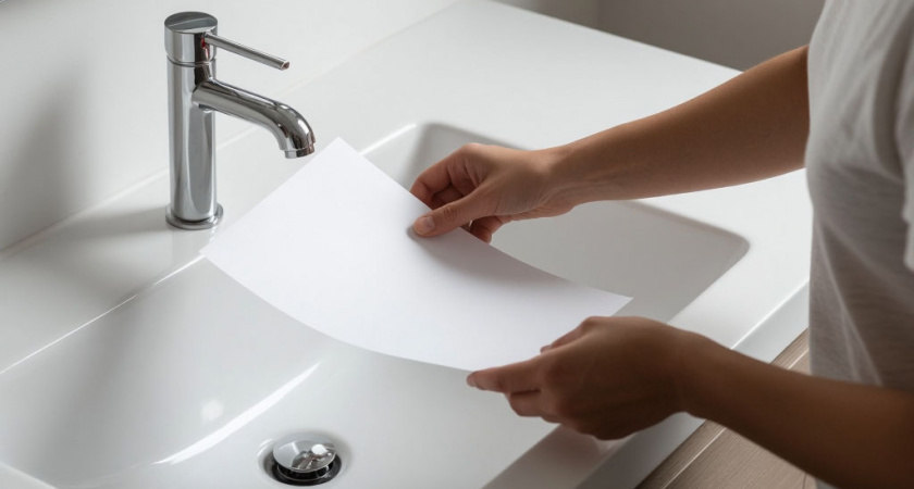 Уезжая из дома надолго, всегда кладу лист бумаги в раковину и не спускаю воду в унитазе - вот для чего это нужно