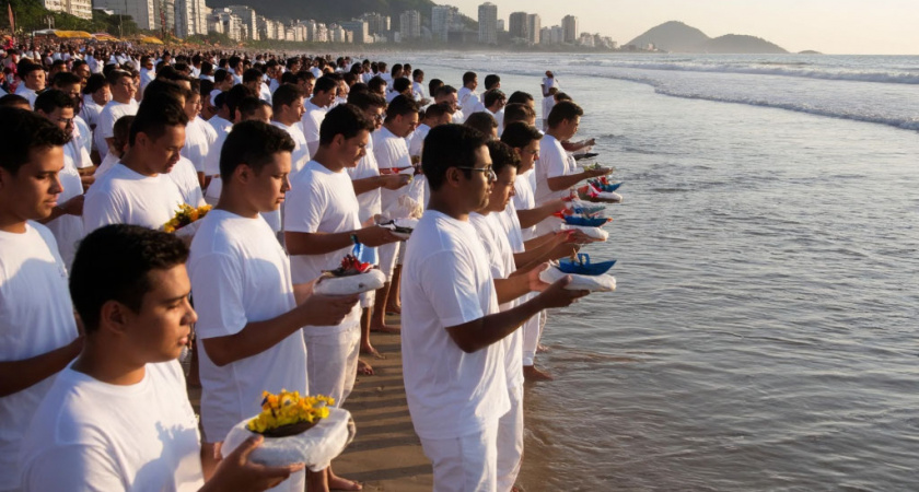 10 неожиданных новогодних традиций со всего мира: от бразильских волн до шотландских факелов
