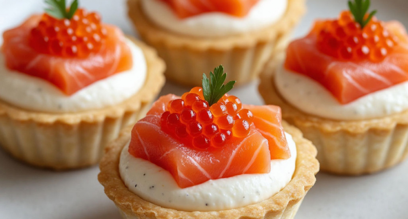 Царская закуска к Новому 2026 году: тарталетки «Золотой стандарт» с икрой и рыбой в идеальном дуэте