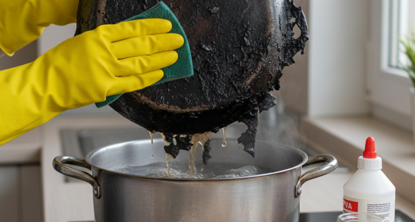 10-летний нагар на сковороде сползает за секунду - копеечное средство творит чудеса