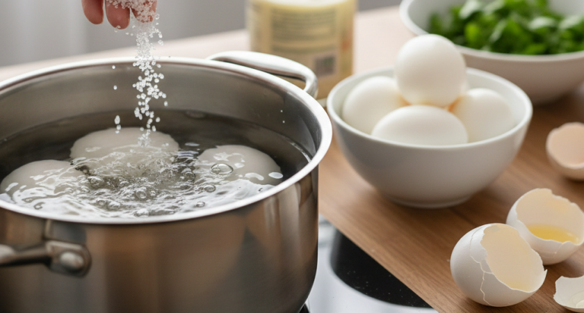 Скорлупа отходит сразу же: кидаю в воду при варке яиц это средство – самое то на оливье