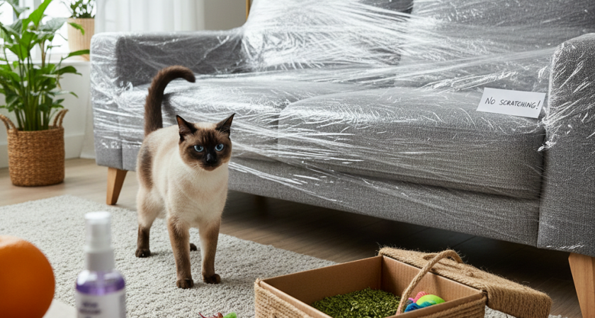 Кошка обходит диван за метр: быстро и навсегда отучил питомца драть мебель - результат поражает