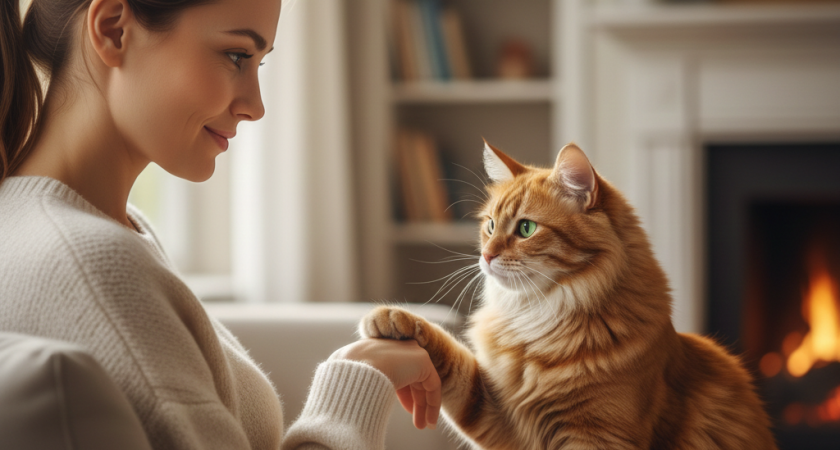 Почему кошка трогает человека лапкой: причины и смысл