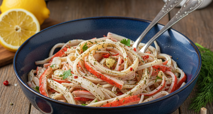 Просто разворачиваю крабовые палочки и заливаю маслом: никто по вкусу может определить, из чего закуска - изумительно вкусно