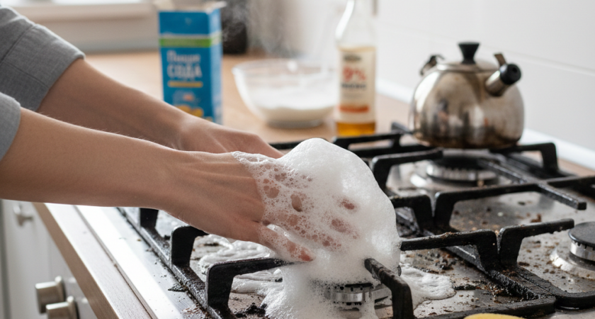 Решетка газовой плиты как новая за 20 минут: гениальный способ без химии справляется с годом нагара