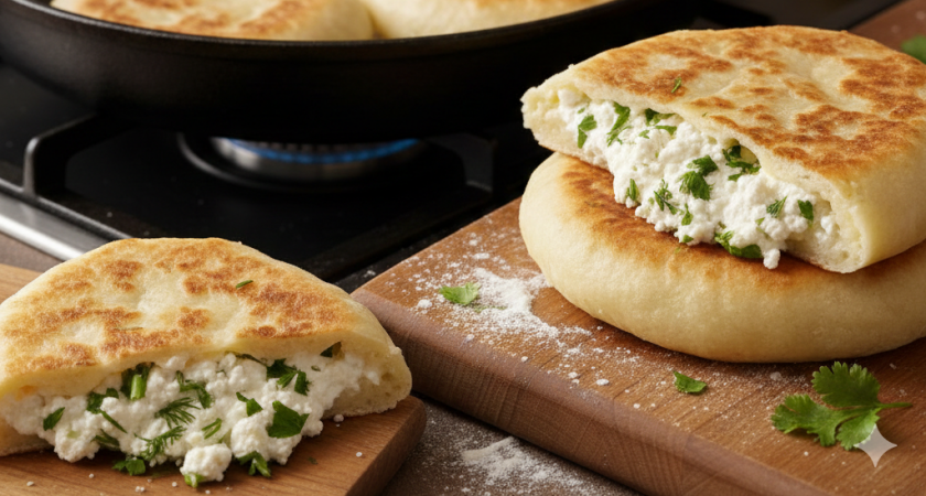 Улетают мгновенно: гора хачапури на сковороде за 10 минут - нежное тесто, много начинки, аппетитная корочка