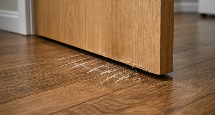 Дверь задевает пол — хитрый способ решить проблему за пару минут, даже не трогая петли