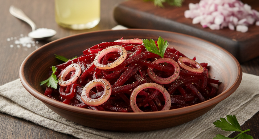 Сочный салат со свеклой: домашних от него за уши не оттащить - простой и быстрый рецепт