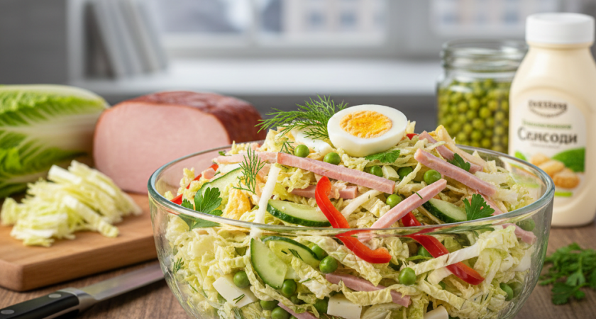 Запаситесь пекинской капустой в ближайших магазинах: вкусный и сытный салат на скорую руку — 10 минут, и он готов