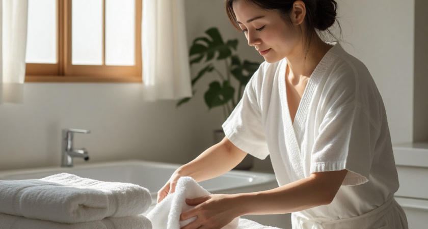 2 столовые ложки на 10 литров: как японки легко отбеливают кухонные полотенца