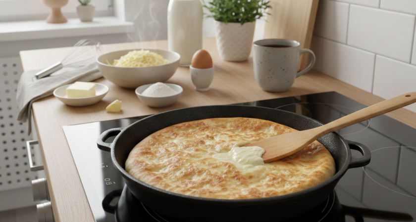 Теперь обожаю это блюдо - ленивый хачапури на сковороде: готовлю за считанные минуты