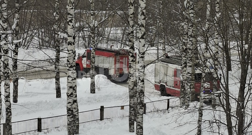 Два расчета спасателей заметили у здания одной из школ в Кирово-Чепецке