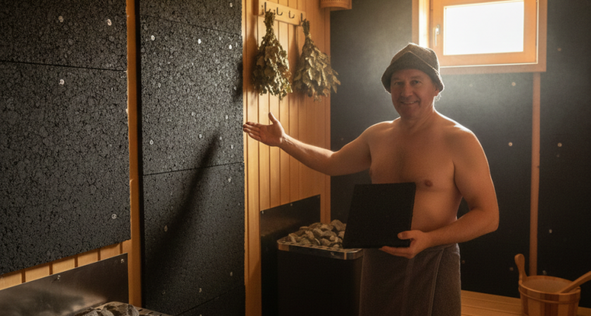 Вставил в стену одну вещь: в бане жарко как в пустыне - тепло даже через неделю после топки