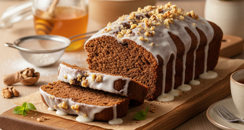 Взбиваем мед с водой - на выходе получаем нежнейший постный кекс: без яиц и масла