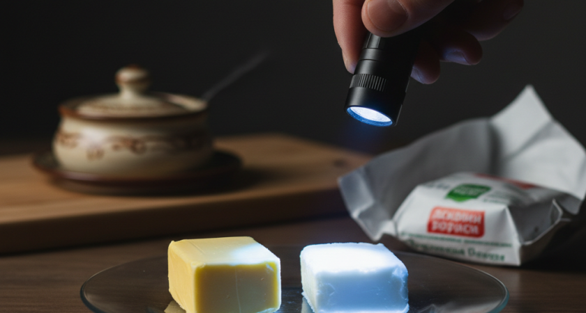 Сливочное масло: сразу отличить подделку поможет один малоизвестный трюк - возьмите с собой в магазин фонарик