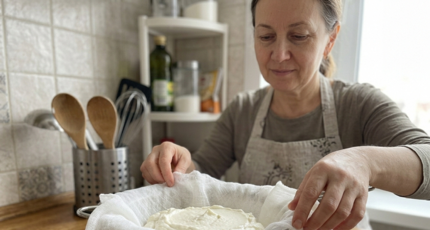 Наливаю молоко в банку и оставляю на ночь: утром открываю - домашний сыр "Филадельфия" готов