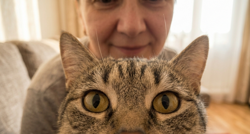 Почему кошка пристально смотрит в глаза человеку - что она хочет этим сказать