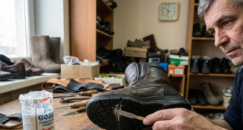 Соль вместо клея: сапожник раскрыл секрет быстрого ремонта лопнувшей подошвы - держится годами